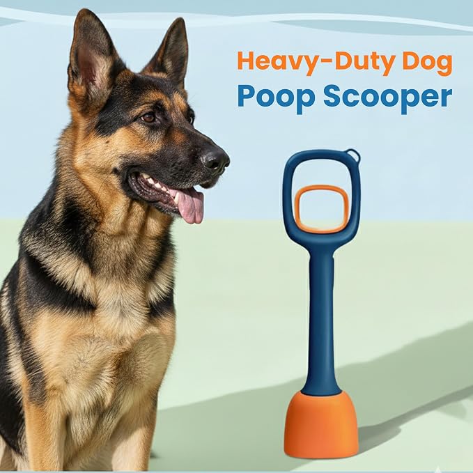 Dog Poop Scooper - Scooper for Small Medium Large Dogs - Indoor and Outdoor Cleaning Tool & Pooper Scooper with Short Handle (White)