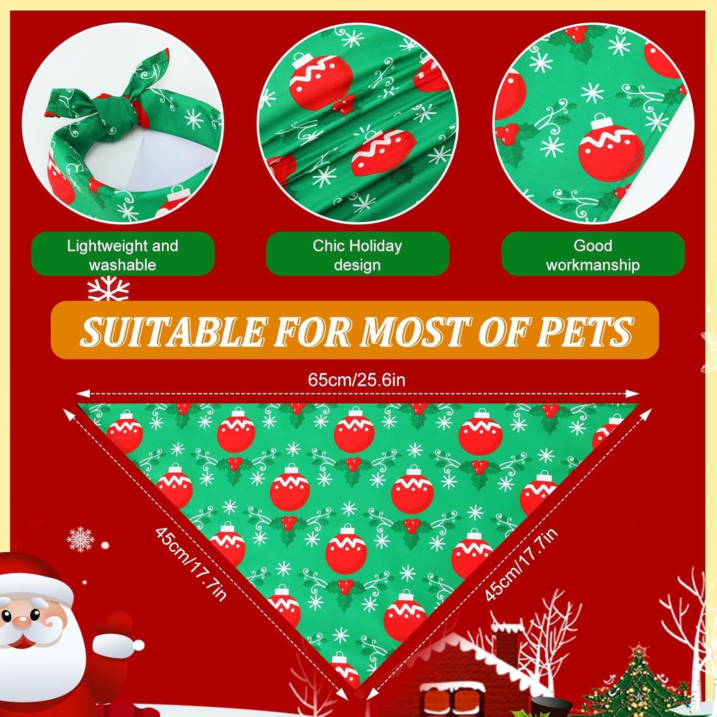 Abbylike 100 Pcs Christmas Dog Bandanas Bulk Xmas Bandanas for Dogs Triangle Kerchief Bibs Scarf Set for Pet Xmas Costume Photo Props Accessories Pet Shops Grooming, 25 Styles (25.6 x 17.7 x 17.7)