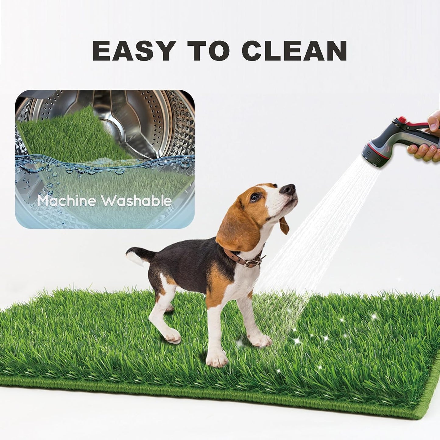Dog Grass Pad with Foldable Dog Litter Box,Extra Large Liner Base for Balcony，Ultra-Absorbent Artificial Grass Pads for Dogs Pee Pad Holder, Potty Training, 2 PCS Reusable Pee Pad