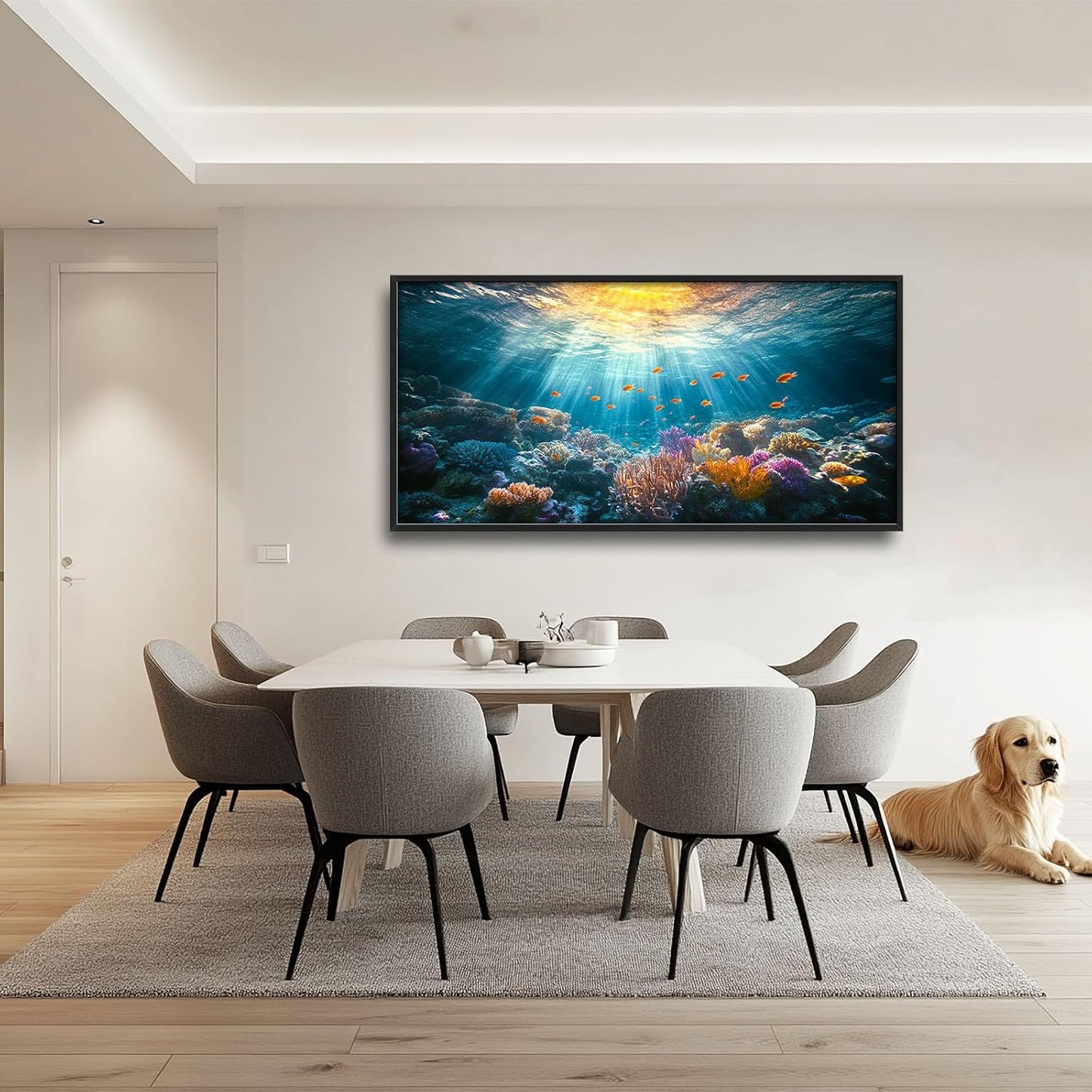 Quorin Ocean Large Wall Art Undersea Pictures Sea Nautical Wall Decor Coral Reef Fish Canvas Print Painting Artwork for Bathroom Living Room Bedroom 60L x 30W