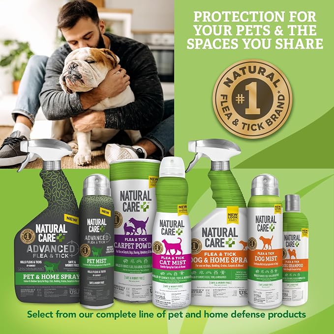 Natural Care Flea and Tick Spray for Dogs - Flea & Tick Treatment for Dogs - Flea & Tick Killer with Certified Natural Oils - 14 Ounces