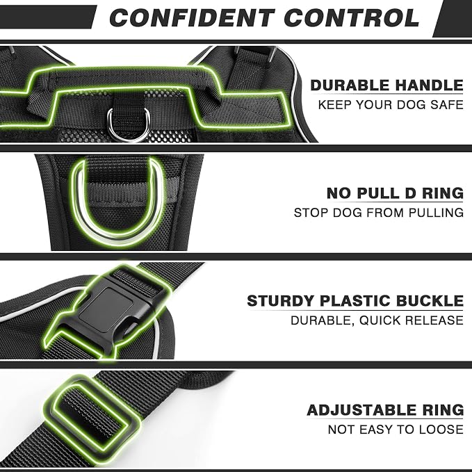 Service Dog in Training Mesh Harness with 10 Removale Pet Patches | Breathable material, adjustable straps, reflective trim, lightweight but durable, great for training, walks, and outings