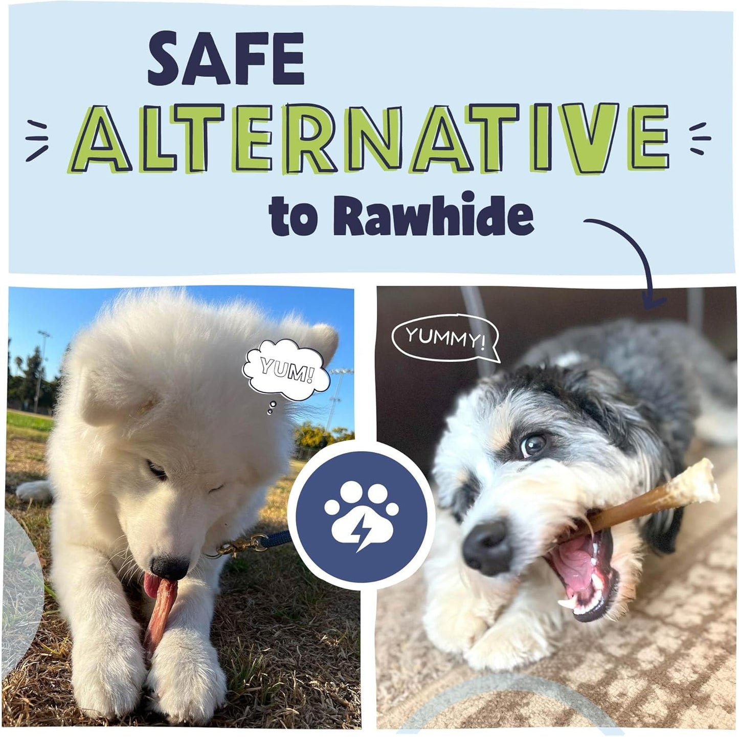 Pawstruck Natural Bizarre Bully Sticks Bargain Bag for Dogs and Puppies – Variety Pack of 5–7" Long-Lasting, Eco-Conscious Beef Chew Treats – 8 oz Bag – Packaging May Vary