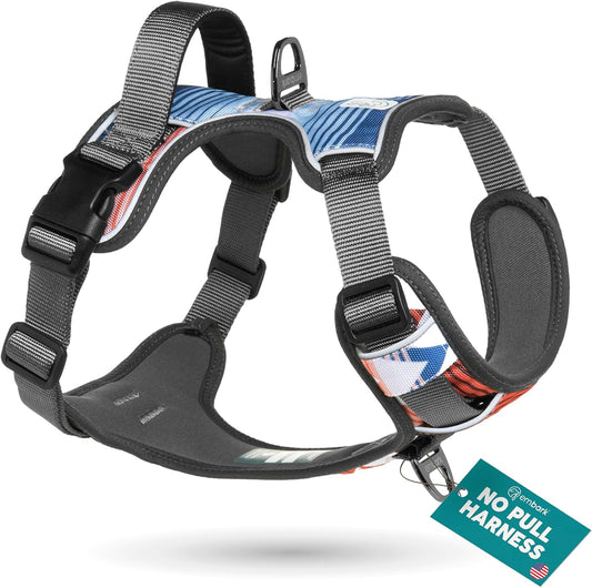 Embark Adventure Dog Harness, Reflective Trim No Pull Dog Harnesses for Small Sized Dogs - Military Grade Nylon, Front Clip with Gel Lined Handle.