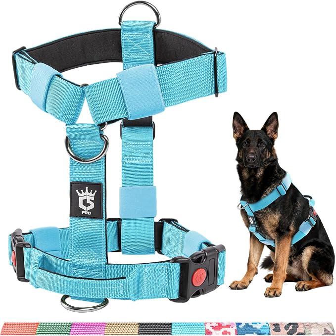 TSPRO Tactical Heavy Duty Dog Harness, Quick Release Buckle & Top Handle | Premium No Pull Dog Vest Harnesses, Adjustable, Soft Padded Lining, 1.5-Inch Wide for Medium & Large Dogs, Walking & Training
