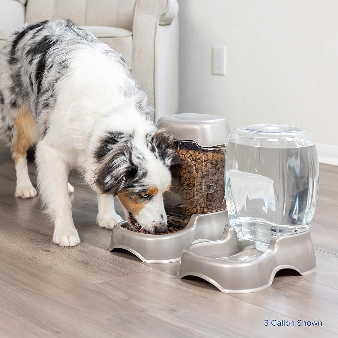 Petmate Pet Cafe Cat and Dog Water Dispenser - Water Bowl for Cats and Dogs, USA Made, 3 GAL, Pearl Ash Blue
