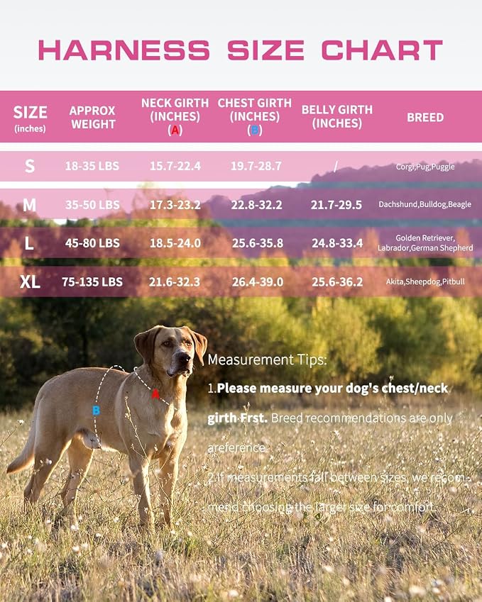 Dog Harness Medium Sized Dog, No Pull Dog Vest with Molle System | Tactical, Easy Control With Handle, Breathable Soft Padded, Adjustable, Reflective, No Choke for Walking, Pink Camo Medium