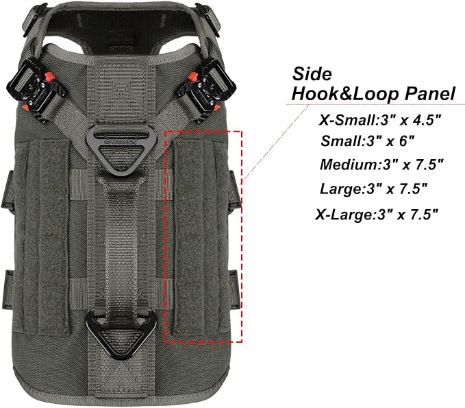 ICEFANG No Pull Tactical Dog Harness for Small Dogs,Adjustable Dog Vest | Control Handle,MOLLE Panel,Front Hook,3 Leash Clips,Soft Padded,for walking training,Green,Small