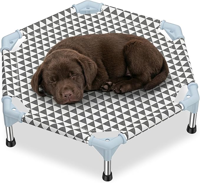 Kuntrust Elevated Outdoor Dog Bed (6 Sided Small, Triangle)