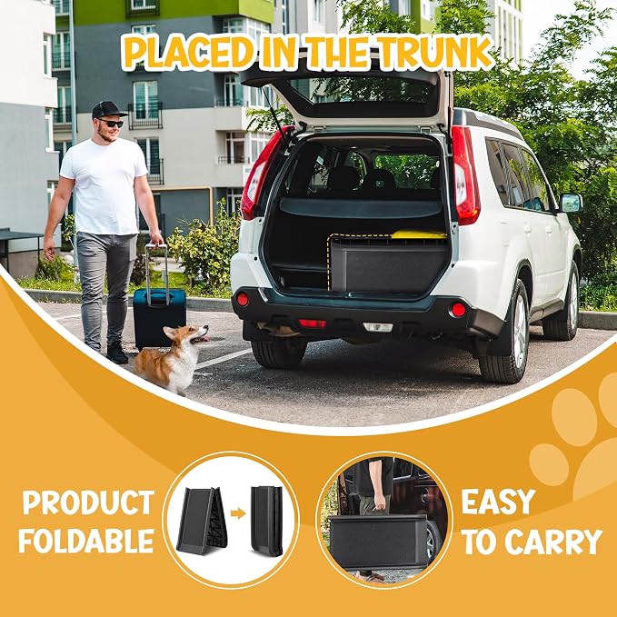 ZENY Dog Ramp for Car, 62inch Long Portable Dog Ramps for Large Dogs | with Non-Slip Surface Dog Car Ramp, Folding Dog Ramp for SUV & Truck