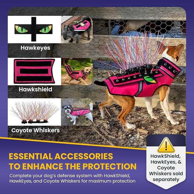 CoyoteVest SpikeVest Dog Harness, Made in the USA, XXS-Royal Blue | Stab-Resistant Protective Vest | Coyote Vest for Dogs | Defends Against Coyotes, Dogs, Birds of Prey | Reflective Safety