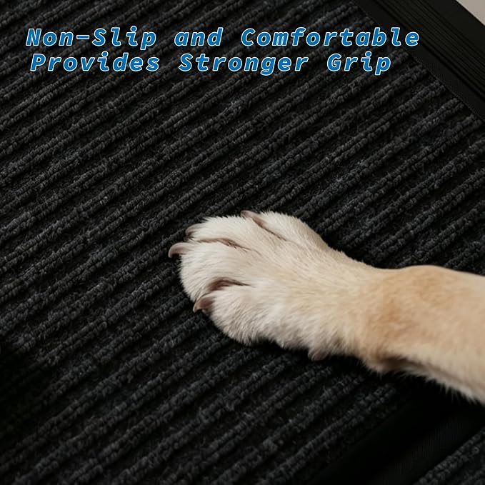 Ashfield & Harkness: Felt Dog Ramp - 71 x20, Black, Foldable & Portable, Metal Frame, Non-Slip, Stairs Alternative for Car-SUV-Truck, Pets 250lbs Cap