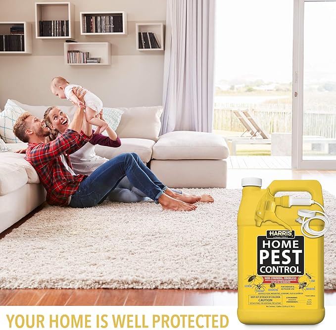Harris Home Insect Killer, Liquid Gallon Spray with Odorless and Non Staining Residual Formula - Kills Stinkbugs, Ants, Roaches, Spiders, Fleas, Mosquitos, Moths, Scorpions, Flies and Silverfish