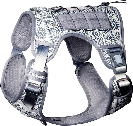 AUROTH Tactical Dog Harness for Large Dogs No Pull Adjustable Pet Harness Reflective K22 Working Training Easy Control Pet Vest Military Service Dog Harnesses