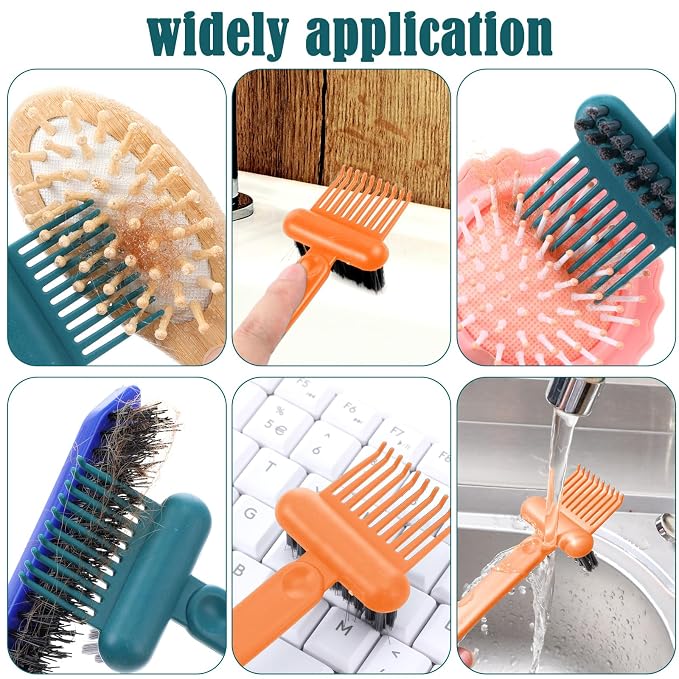 2Pcs 2-in-1 Hair Brush Cleaner & Remover Tool Brush Cleaning Tool Comb Cleaner Effective Hairbrush Cleaner Hair Brush Remover Rake for Man Woman Home Travel Salon Removing Hair Dust