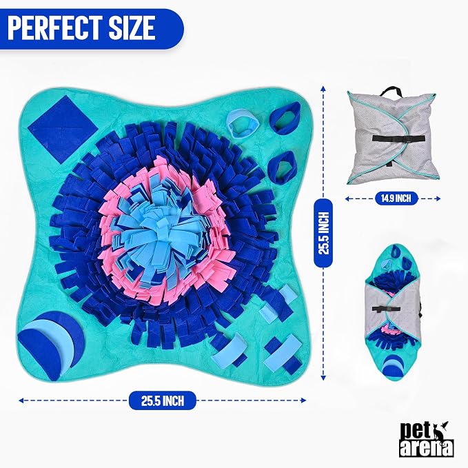 PET ARENA Large Sniffing Mat 25 x 25 Inch Interactive Feeding Toy | Promotes natural hunting instincts, reduces boredom, supports mental stimulation, and provides engaging playtime for pets.
