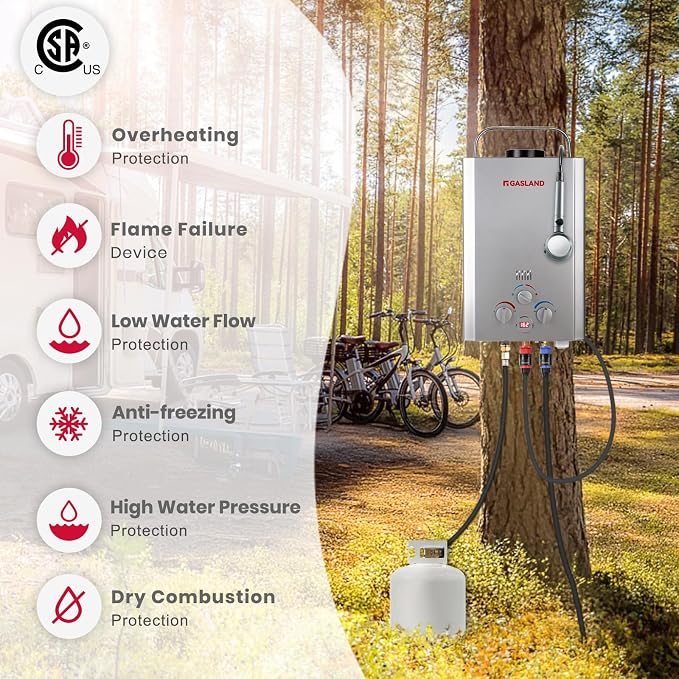 Gasland BE158S 1.58GPM 6L Outdoor Portable Propane Gas Tankless Water Heater