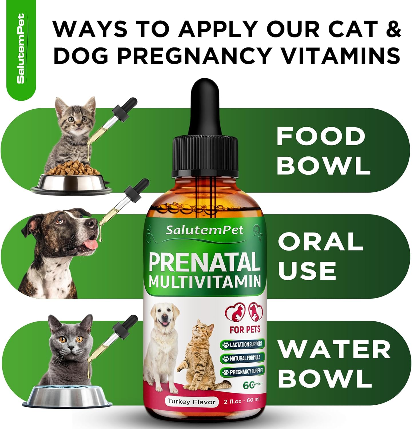 Dog Prenatal Vitamins for Moms During Lactating – Prenatal Vitamins for Dogs & Cats of All Breeds to Care for Pet Development – Multivitamin for Cats – 2 Oz – Herbal Supplement for Pets