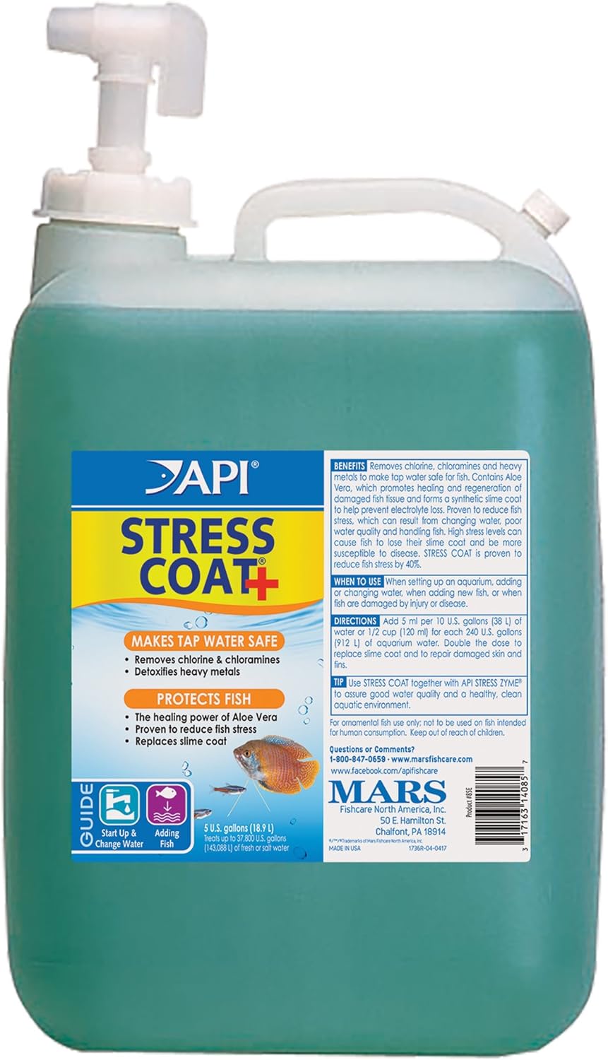 API STRESS COAT Aquarium Water Conditioner 5-Gallon Bottle