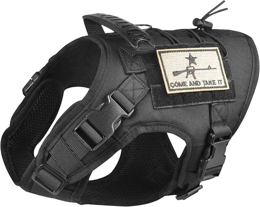 Tactical Dog Vest Harness, Outdoor Training Service Dog Vest Adjustable Military Working Dog Vest with Molle System and Rubber Handle