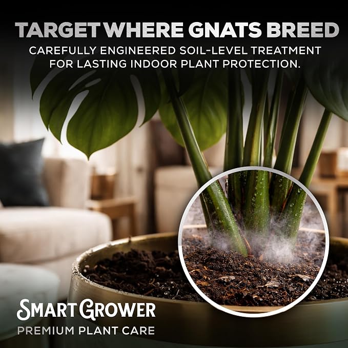 Natural Gnat Spray for Plants (16oz) – Fungus Gnat Killer for Indoor Plants – Essential Oil Plant Bug Spray – Ready to Use – Pet and Family Friendly, Houseplant Insect Control - Smart Grower