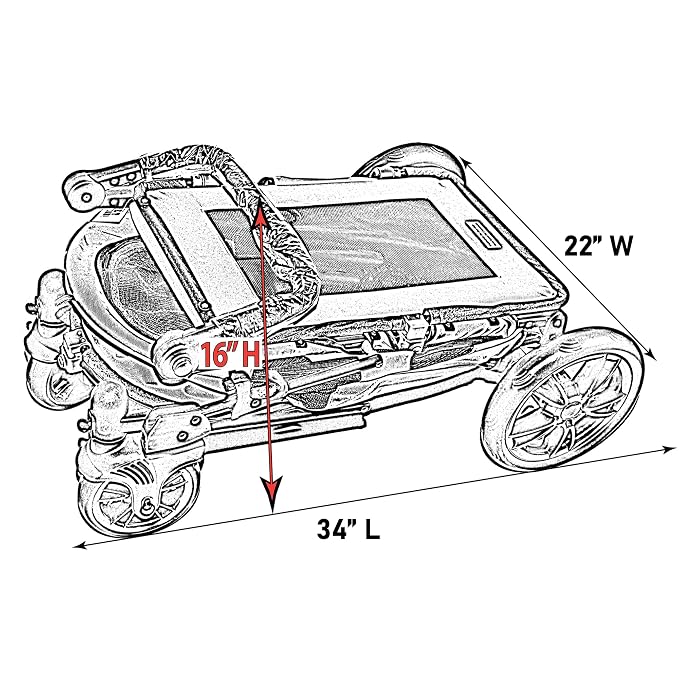 Pet Gear NO-Zip Pet Stroller with Dual Entry, Push Button Zipperless Entry for Single or Multiple Dogs/Cats, Pet Can Easily Walk in/Out, Gel-Filled Tires, Larkspur, Excursion