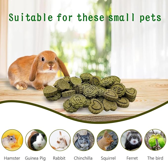 Hamiledyi 36PCS Bunny Chew Toys for Teeth Grinding Natural Timothy Hay Grass Cakes for Rabbits Guinea Pigs Chinchillas Gerbils Hamsters Improves Dental Health