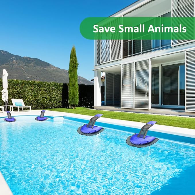 2 Pack Animal Saving Escape Ramp for Pools and Spas, Frog and Animals Saver for the Pool, Critter Escape Device for Small Animals Entering the Pool, Floating Ramp Rescues (2, Dark Blue)