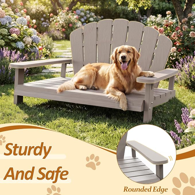 Outdoor Dog Bed, Elevated Dog Bed,Indoor&Outdoor Pet Furniture(Grey) | Waterproof Dog Couch,Sturdy Dog Patio Lounge Chair,Chew Resistant Outdoor Dog Furniture for Small&Medium Dogs