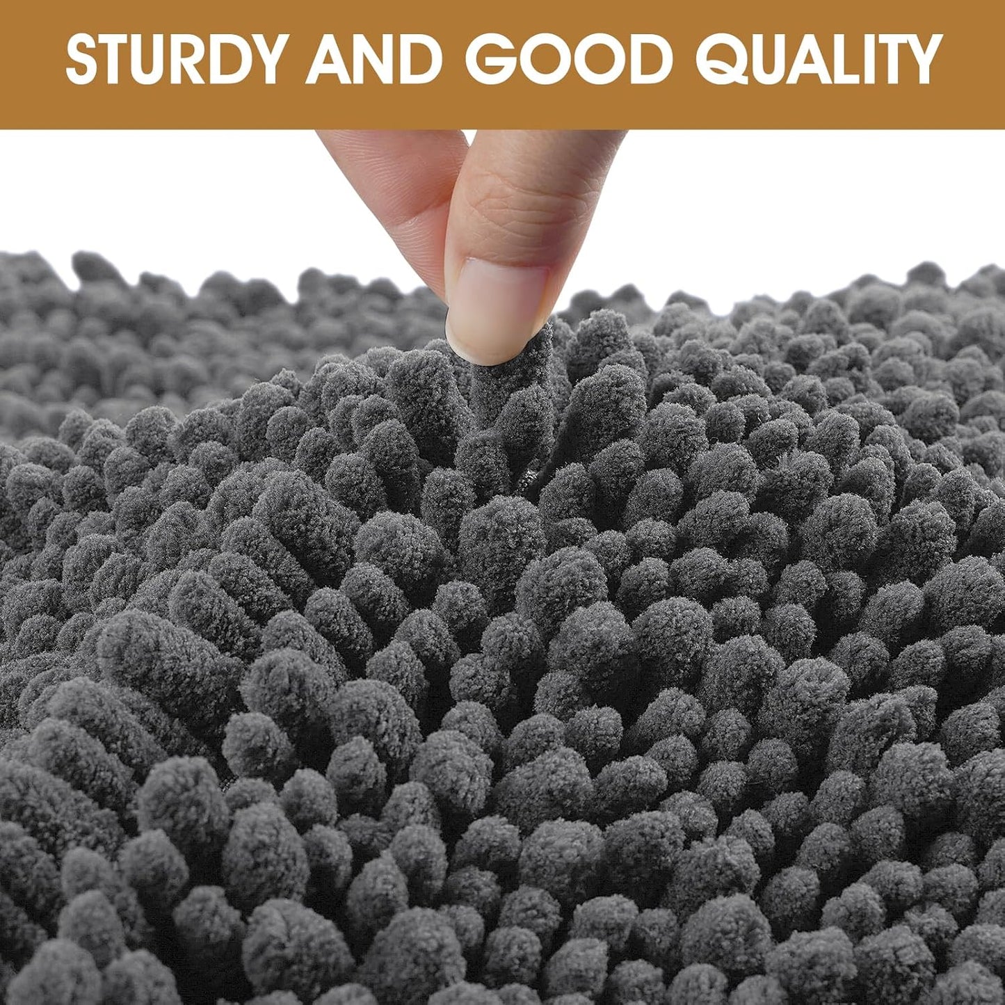 IM HOME Dog Door Mats for Muddy Paws, Chenille Absorbent Door Mats, Non Slip Heavy Mud Mat for Dogs, Soft Indoor Door Mat for Entryway, Mud Paws, Inside Floor,30" X 20", Grey