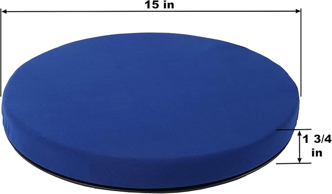 Trenton Gifts Portable Swivel Seat Cushion, 360 Degree Rotation, Up to 300 Lbs Capacity, Polyester, Blue