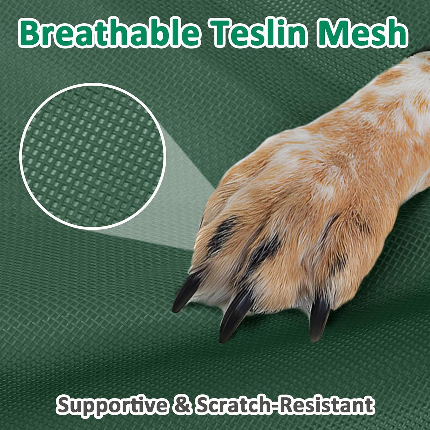 51 Inch XL Elevated Cooling Dog Bed, XLarge Raised Bed for Dogs with Frame, Breathable Mesh and Anti-Slip Feet, Lifted Pet Cot Off Ground Outdoor (XL, Green)