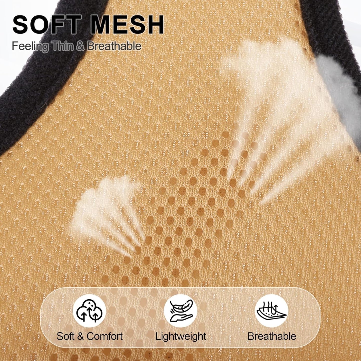 BINGPET No Pull Dog Harness, Soft Mesh Breathable All Weather Vest, Safety Protection Design, Durable Adjustable Step-in Easy Walk Dog Harness for Extra Large Dogs (Beige, XL)