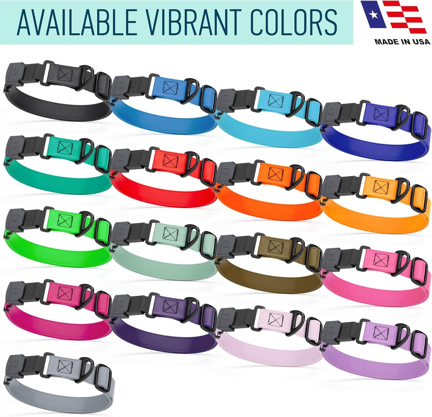 Dogline Biothane Waterproof Dog Collar with Herm Sprenger Stainless Steel Quick Release Buckle – Heavy Duty Tactical Durable Collar for Dogs – Comfortable and Safe Pet Collar, W 1" L 15-25", Blue