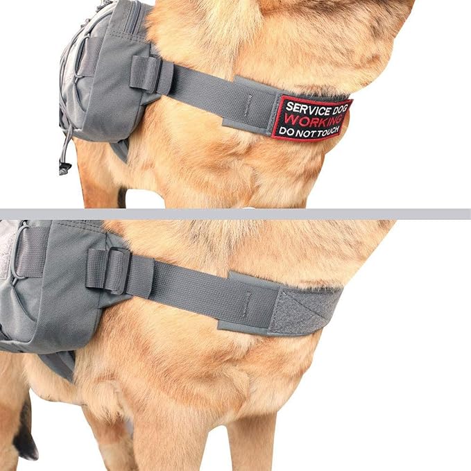 EXCELLENT ELITE SPANKER Nylon Dog Backpack with 2 Side Pockets for Hiking | Adjustable Tactical Dog Pack Hound Saddle Bag Harness for Medium & Large Dog Traveling Camping Walking Training Running