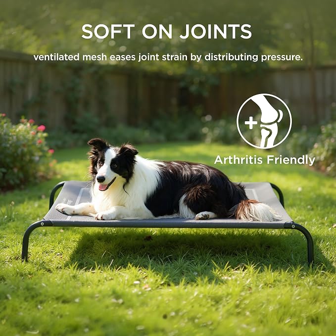 Bedsure Outdoor Elevated Cooling Dog Bed Large Sized Dog, 49in Grey (Pack of 2)