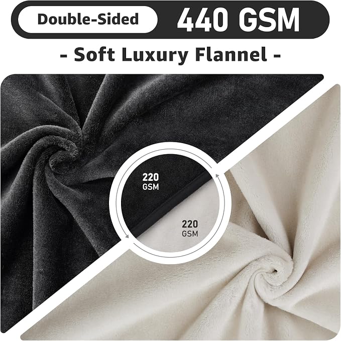 LOOBANI Waterproof Dog Blanket for Couch, Soft Couch Cover 50" x 60" Black | Pet Blanket for Medium Large Dogs, Double Side Liquid-Proof, Reversible Flannel Bed Throw for Sofa, Travel, Hair Resistant
