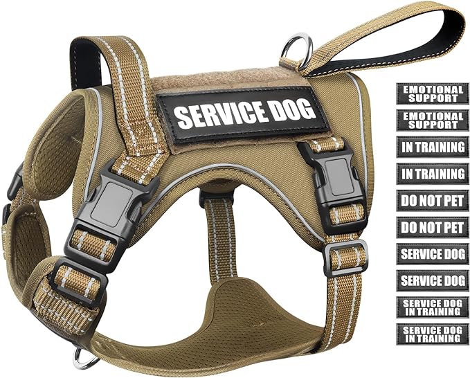 Tactical Dog Harness, No Pull Dog Harness for Medium Large Dogs with Handle & Molle, Military Service Dog Vest Harness in Training Pet Harness for Small Dogs