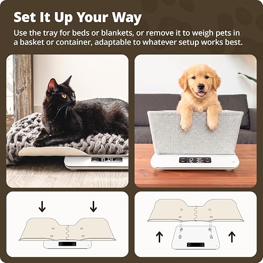 Greater Goods Digital Pet Scale for Cats & Dogs – Wiggle-Proof Technology, 0.1 lb Precision, 44 lb Capacity Scale for Kittens, Puppies & Small to Medium Animals