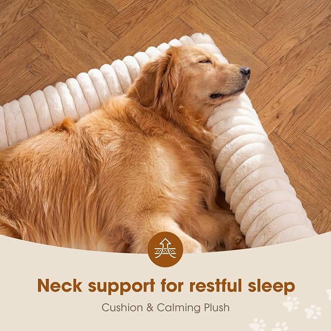 Czpalo Elevated Dog Bed with Removable Bolster Cushion Mat, Raised Pet Cot for Extra Large Sized Dogs with Breathable & Washable Mesh, Indoor & Outdoor Pet Hammock with Skid-Resistant Feet.