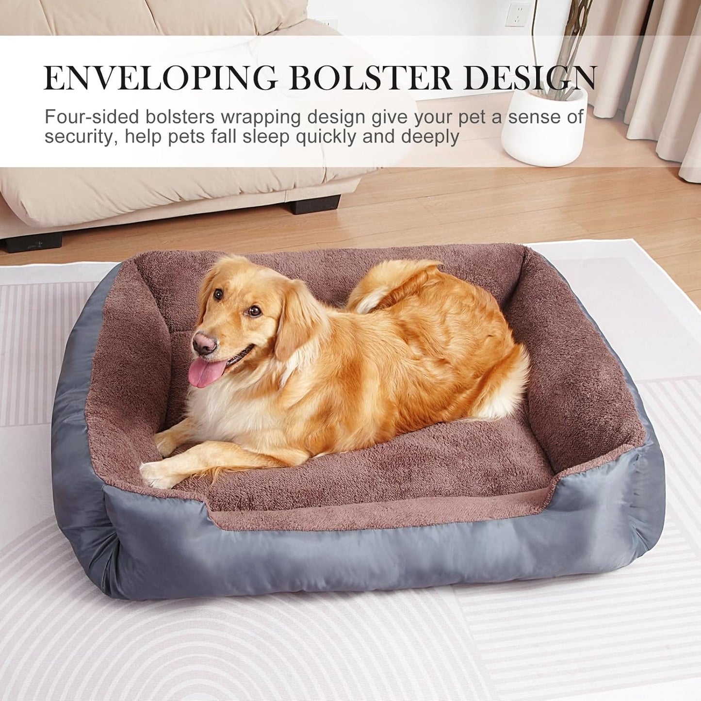 Dog Bed for Medium Size Dogs, Pet Couch Bed with Durable Fabric and Anti-Slip Bottom