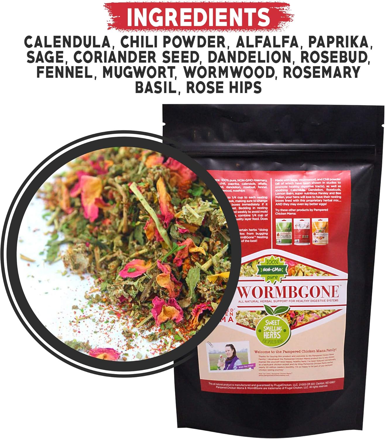 Non-GMO Backyard Chicken Nesting Herbs (4 lb) - Naturally Keep A Clean Coop Your Hens Will Love - Chicken Supplies and Feed WormBGone