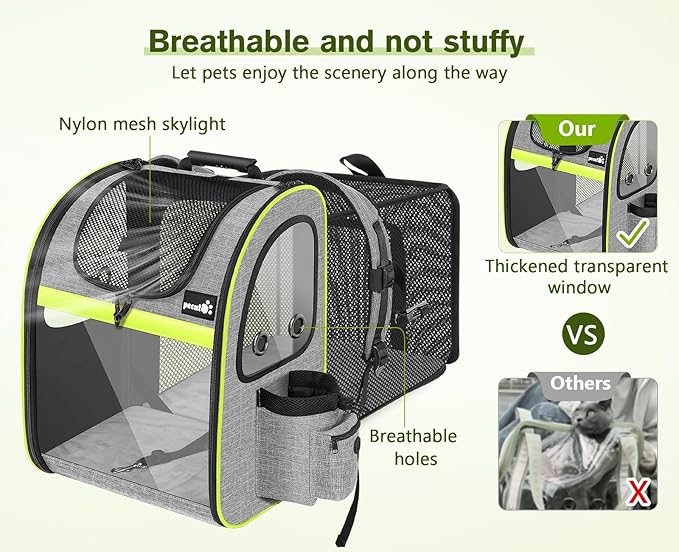 pecute Cat Backpack Expandable, Cat Carrier Backpack with Acrylic Window