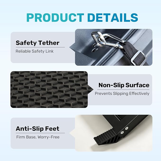 71" Extra Long Dog Ramp for Large Dogs, Heavy Duty Metal Frame Pet Ramp for High SUVs, Trucks and Cars, Portable Folding Travel Dog Ramps with Safety Latch, Supports up to 350lbs