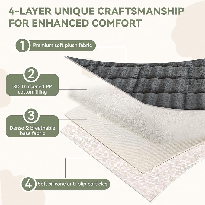 OTOB Couch Cover for Dogs Washable, Non Slip Plush Fuzzy Sofa Covers for 3 Cushion Couch Pet Friendly, Soft All Seasons Sofa Slipcover Cozy Furniture Protector (Dark Gray, 31.5" x 82.7")