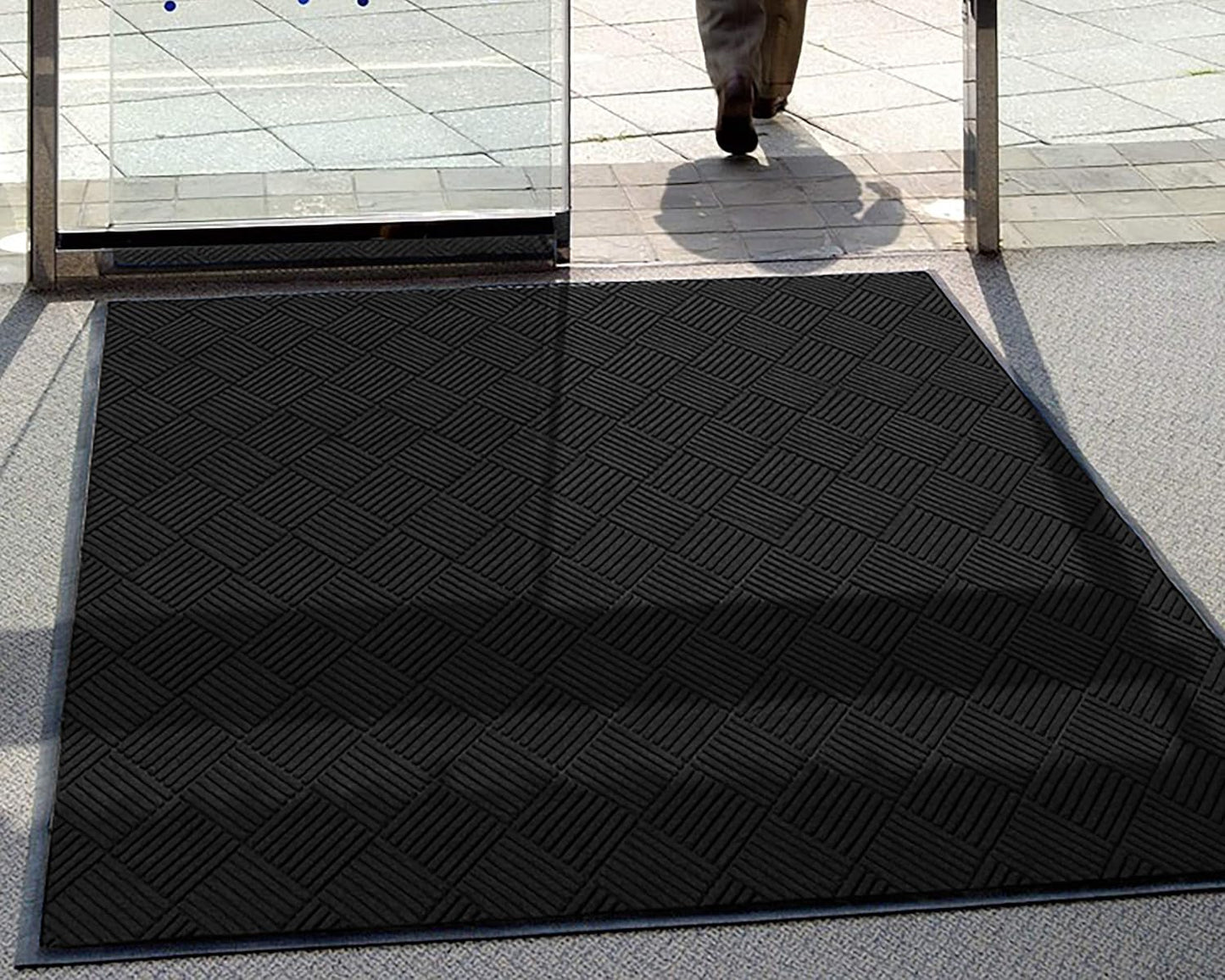 WaterHog Diamond | Commercial-Grade Entrance Mat with Rubber Border – Indoor/Outdoor, Quick Drying, Stain Resistant Door Mat (Charcoal, 3' x 5')