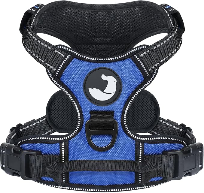 Joytale No Pull Dog Harness for Large Dogs, Front Clip, Navy Blue | Grab Handle for Instant Control, Padded & Adjustable Vest, Sturdy Metal D-Rings, for Safe Training & Daily Walking