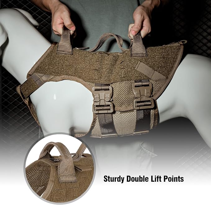 Tactical Dog Harness No Pull for Large Working Dogs Military Dogs Vest Police Service Training Dogs Molle Harnesses with Handle … …
