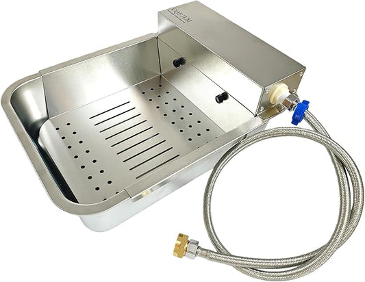Metal Automatic Dog Water Dispenser Can Separate Large Debris | 3 Gallon Outdoor Automatic Water Bowl,Detachable Dual-Use Water Bowl,Water Level Control,for Dogs Poultry Sheep (11L-B)