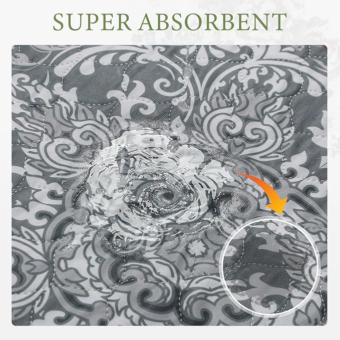 Homimp Washable Pee Pads for Dogs, 2 Pack Reusable Puppy Pads Waterproof, Absorbent and Leakproof Dog Pee Pads, Non Slip Puppy Training Pads, Pet Mat for Floor, Crate, Couch, Whelping,Grey, 24"x36"